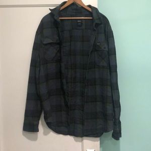 Green and blue flannel.